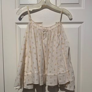 Denim & Supply gold off the shoulder top XS